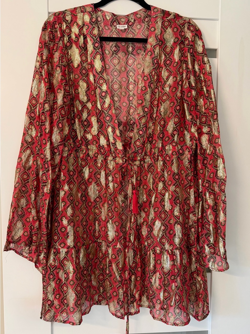 Red Metallic Boho jacket